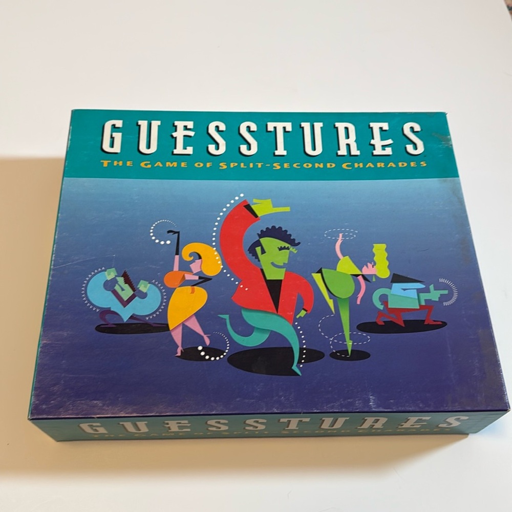 VINTAGE First Edition Guesstures 1990 Charades Board Game COMPLETE